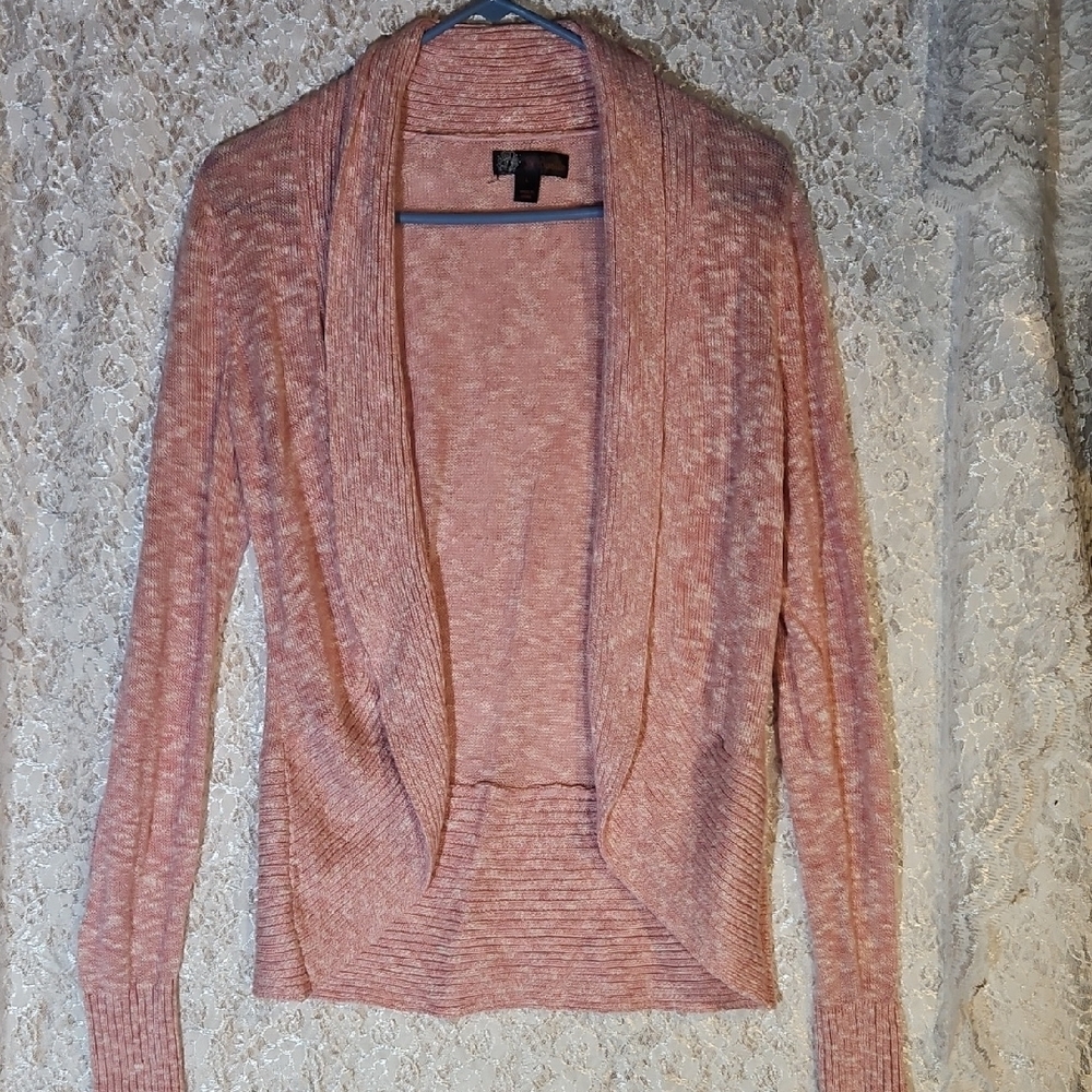 Elegant Pink Open Front Cardigan